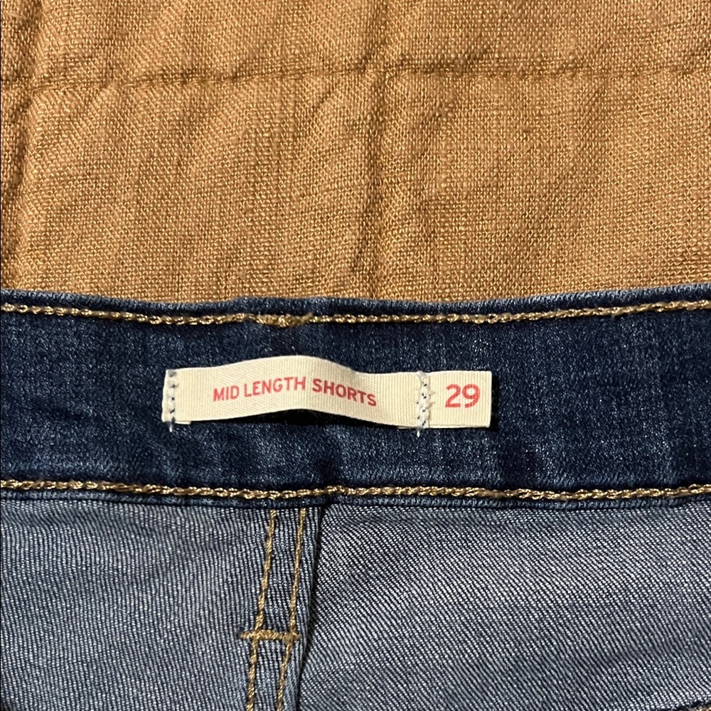 Levi's Dark Blue Jean Shorts - Picture 3 of 5